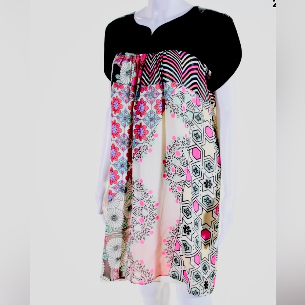 Wow✨Matthew Williamson Silk Mid-Length Sheath Geometric Shift Dress Sz 8 (UK)
